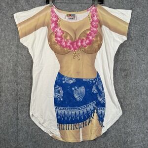 Vintage LA Imprints Fun2Wear Womens Body Shirt Cover Up Hawiian‎ One Size Bikini